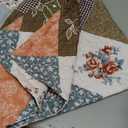 Dinjoy Floral Plaid Patchwork Quilt Set Queen Size, Reversible Brown Bedding Set Soft Microfiber Lightweight Bedspread Coverlet 3 Piece Fall Autumn Summer Use (90x90 inches)