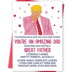 6 x Funny Fathers Day Card for Husband or Dad, Fathers Day Gift from Wife Family, Adult Humor Novelty Greeting Card, Amazing Dad Appreciation Card