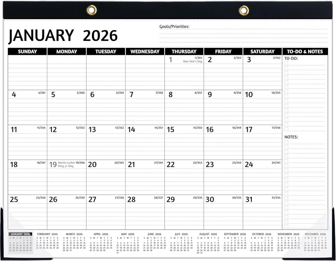 2026-2027 Desk Calendar  Run Now to Jun 2027, 18 Monthly Desk Calendar 2026-2027 Large, 22'' x 17'', 2026 Desk/Wall Calendar with Desk Pad, To-do Lists, Ruled Blocks, Corner Protectors, Lay Flat