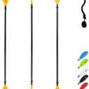 OCEANBROAD Kayak Paddle  Alloy Shaft Kayaking Boating Canoeing Oar with Paddle Leash (Yellow), Size: 90.5''- 2 Paddles