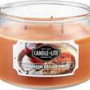Candle-lite Scented Candles, Cinnamon Pecan Swirl Fragrance, One 10 oz. Three Wick Aromatherapy Candle with 20-40 Hours of Burn Time, Brown Color