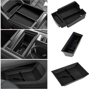 Karltys 3PCS 2024 2025 Atlas Center Console Organizer for VW Volkswagen Atlas & Cross Sport 2024 2025, Middle Console Organizer, Lower Console Tray & Front Armrest Storage Box ABS Insert