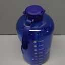 AQUAFIT 1 Gallon Water Bottle with Time Marker - Straw & Chug Lid - BPA Free Gym Water Bottle with Straw - Big Gallon Jug (Blue, 128 oz - 2 Lids)