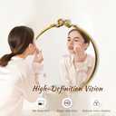 Vintage Gold Round Mirror 23.6inch Decorative Bow Mirrors for Wall Antique Bathroom Vanity Ornate Wall Mirror, Baroque Bow Decor with Metal Frame for Living Room, Entryway, Bedroom, Hallway