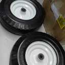 GICOOL 4.10/3.50-6 Flat Free Tire and Wheel, with 3"-3.5''-4.0''-4.5'' Centered Hub, and 3/4" & 5/8" Bearings, Replacement for Lawnmower, Wheelbarrow, Hand Truck/All Purpose Utility Tire on Wheel
