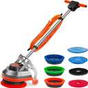 Commercial Floor Scrubber Machine with Brushes and Pads, Heavy Duty Floor Cleaner Buffer and Polisher- Deep Cleaning Tile and Grout, Hardwood Floors and Carpets Without Getting on Hands and Knees
