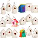 ILHSTY 30 Pack Large DIY Wooden Bird Houses Kits for Kids, Kids Crafts Wood Houses for Parties, DIY Crafts and Art Birdhouse Kits for Children to Build and Design
