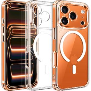 ivoler Magnetic Case for iPhone 17 Pro 6.3'' [Compatible with Magsafe] [15 FT Military Grade Protection] Magnetic Charger Case Bumper, Frosted Translucent Back for 17 Pro- Clear