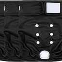 wegreeco Washable Female Dog Diapers Highly Absorbent Reusable Diapers for Dog in Heat Dog Period Diapers (Black,Medium) 1 pc