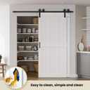 SmartStandard 34in x 84in Double MDF Sliding Barn Doors with 6FT Bypass Barn Door Hardware Kit, Save Space, Waterproof, Easy Install, Fit 56in-60in Openning, White
