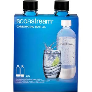 SodaStream 1L Classic DWS Carbonating Bottle Black (twinpack), Pack of 2
