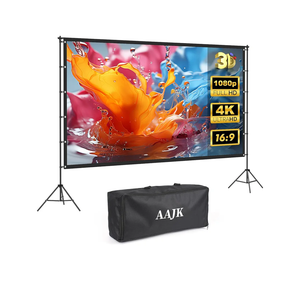 AAJK100-inch Portable Projector Screen with Stand – Elevate Your Outdoor Movie Nights with 4K HD Clarity and Lightweight Convenience