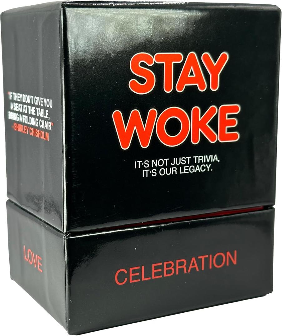 Kinfolk Stay Woke - A Trivia Black Card Game Celebrating Black Movies, Music, and Cultural Heritage - Engaging, Educational Entertainment for Groups, Embracing African-American Legacy with Fun.