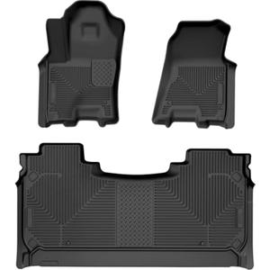 Husky Liners Weatherbeater Floor Mats | Fits 2025 Dodge Ram 1500 Crew Cab | Front & 2nd Row, 3-pc Black - 94491