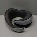 Optixion Travel Pillow, 100% Pure Memory Foam Neck Pillow for Airplanes, Comfortable Breathable Cover, Travel Essentials for Plane, Car, Train and Home, Gray