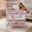 BabyBond Bassinet Bedside Crib, Stable and Secure Crib for Newborns, Pink