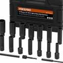 17PCS 1/2" Drive Deep Bolt Extractor Set (85mm Length), Cr-Mo Steel Spiral Socket Set for Removing Damaged, Frozen, Rusted, Stripped & Rounded-Off Bolts, Nuts & Screws