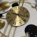 Large Wall Clocks for Living Room,Silent Non Ticking,Battery Operated Oversized Round Modern Wall Clock for Bedroom,Farmhouse,Office Wall Decor-17.7x29.97Inch(Golden)