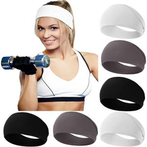 RITOPER Workout Wide Headbands for Women Non Slip, Super Soft Yoga Running Exercise Head Bands, Elastic Sweat Band Hair Bands for Women's Hair, Womens Solid Headband Hair Wrap