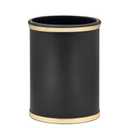 Kraftware Sophisticates Oval Wastebasket with Plastic Liner, Adding Classic Style to The Bathroom and All Other Rooms in The Home or Office, 13 Quart Capacity, Black with Gold Trim