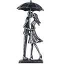 SENNESY 6th Anniversary Iron Sculpture Gift – Romantic Couple Statue for Her, Handcrafted Black Metal Decor – Wedding, Valentine’s, Birthday Keepsake