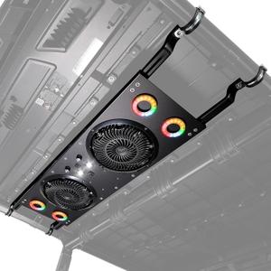 KEMIMOTO UTV Fan with RGB Halo Light, Dual 8" Large Cab Cooling Fan with Variable Speed Dial, 12V Overhead Cooling Fan with Dome Light Compatible with Polaris Ranger, RZR 2024+, Can-Am Defender