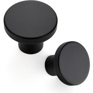 Ravinte 25 Pack Cabinet Knobs Black Kitchen Cabinet Knobs Round Dresser Drawer Knobs Matte Black Drawer Pulls Closet Door Knobs 1-1/5 Inch