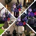 Ideas Halloween Purple Flowers Gothic Rose, Compatible with Lego Flowers Gift for Adults Women Girls Home Botanical Decoration for Birthday, Mother's Day, Christmas 8-16+ (822PSC)