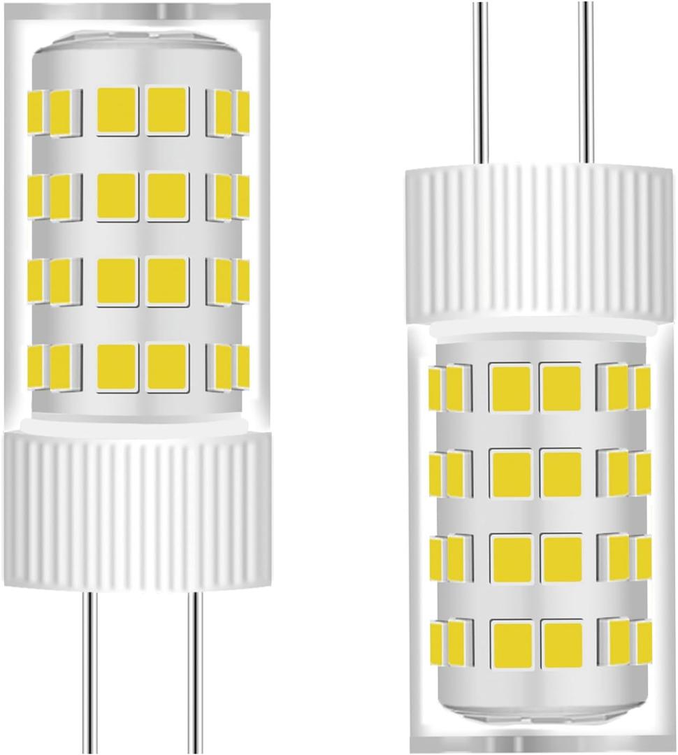 G5.3 LED Bulb 12-24V AC/DC T3/T4 4W GY5.3 Equivalent to 40W Halogen Bulb Non-dimmable Flicker-Free 360 400LM (Daylight White 6000K, 2 Pack)
