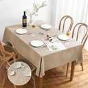 AUSSPVOCT Textured Linen Tablecloth Rectangle 60x104 Water Resistant Spill-Proof Wipeable Beige Table Cloth Wrinkle Free Cloth Dining Table Cover for Birthday Farmhouse Kitchen Wediing Party Decor