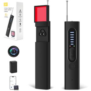 Hidden Camera Detector, GPS Tracker Detector & Listening Device Detector, 2-in-1 Camera Detector with LED Light for Bathroom, RF Detector for Hotels, Home, Office, 5 Levels Sensitivity