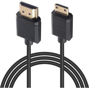 Duttek Ultra-Thin Mini HDMI to HDMI Cable 3FT/1M, HDMI to Mini HDMI Cable Support 4K Ultra HD, 1080p, 3D,for Projector, Monitor, Camcorder(Mini HDMI 2.0)