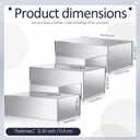 3 Pack Extra Large Acrylic Risers - 14, 12, 10 Silver Display Stands with Hollow Bottoms, Cube Buffet Riser Boxes Nesting for Dessert Food Catering Buffet Display Party Supplies