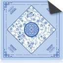 Mahjong Mat with Rules Non-Slip Noise Reduction Chinoiserie Gaming Mat Multi Purpose Game Table Cover for Mahjong Card Board Tile Games(Blue,32 x 32 Inch)
