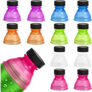 12 Pack Soda Can Lids, Reusable & Spill-Proof Pop Can Covers to Keep Drinks Fizzy, Protector Tops for Picnics, Beach, Parties & Outdoor Activities