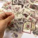 Glife 240pcs Vintage Plant & Flower Translucent Aesthetic Stickers for Scrapbooking, Journaling, Planners