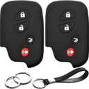 2 Pcs Compatible with Lexus GX460 GS350 GS450h ES350 IS250 IS350 CT200h LS460 LS600h LX570 RX350 RX450h Smart 4 Buttons Key Fob Cover Case Key Chain Protector Keyless Remote Holder