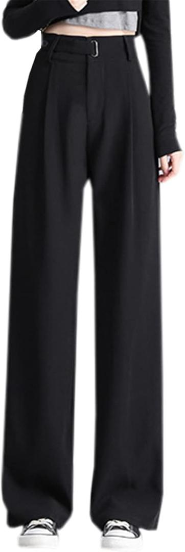 Betusline Women's Wide Leg Long Dress Pants High Waisted Business Casual Straight Office Trousers, XX-Large