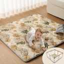 Blissful Diary Baby Play Mats for Floor, 50x50 Playpen Mat, Thick Cushioning Padding Foam Playmat for Baby and Toddlers Infants, Non-Slip & Machine Washable, Earth Tones Design