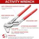 MAXPOWER 10-inch Pliers Wrench with Jaw Protectors, Smoothly Adjusted Button, Jaw Capacity 2"