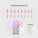 BTArtbox Press On Nails Almond - Medium Soft Gel Chrome Nails, Glue On Nails with Nail Glue, Reusable Stick On Nails in 16 Sizes - 32 Soft Gel Fake Nails Kit, Nuts Glazed