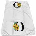Z-synka Monogrammed Sunflower Hand Towels,Ini-tial O Tea Towel Letter Kitchen Towels,Sunflower Gifts for Women,Monogram Dish Towel 17x23 Inch,Kitchen Bathroom Decorative Ini-tial Gifts for Mom Wife Pack of 3