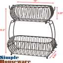 Simple Houseware 2-Tier Countertop Oblate Fruit Basket Holder, Bronze