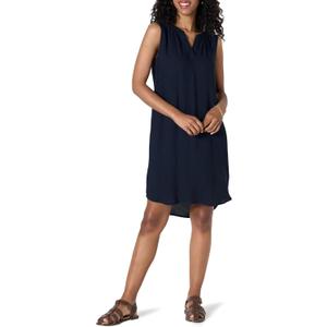 Amazon Essentials Women's Sleeveless Woven Shift Dress (Medium, Navy)