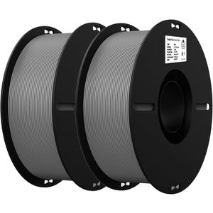 Creality 3D Printer Filament, PLA Filament 1.75mm Bundle for 3D Printing, Ender PLA Filament 3D Printers, No-Tangling, Strong Bonding & Overhang Performance, Accuracy +/- 0.02mm (Grey & Grey 2-Pack)