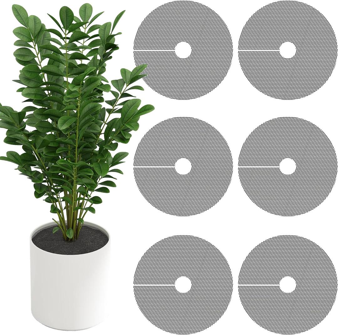 Adnee 6 Pcs 11.8 Inch Plant Pot Grids-Cuttable Plant Pot Soil Covers Protectors from Animals-Indoor Round Planter Pots Soil Guard for Outdoor Garden Plants Protection