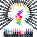 60 Colors Dual Tip Acrylic Paint Pens Markers, Double Tip Premium Acrylic Markers for Wood, Rock Painting, Glass, Canvas, Stone, DIY Crafts Making Art Supplies