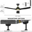 DWVO 56 Inch Ceiling Fans with Lights, Smart Ceiling Fan with APP and Remote Control, 3CCT Dimmable LED, 6-Speed Reversible Quiet DC Motor for Living Room, Bedroom, Dining Room - Black