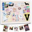 Emfogo Large Bulletin Board 23x18inch with Linen Rope Cork Boards Wall Decor Picture Framed Display Board Hanging Pin Board Vision Board Bulletin Cork Board for School Office Room Home Vintage White