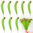 12 Pcs Christmas Tree Topper 17" Fluffy Christmas Tree Decorations with Red Ball, Xmas Artificial Green Stems for Christmas Home Wreath Craft Decoration Supplies Xmas Decor